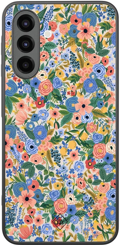 Casimoda® hoesje - Geschikt voor Samsung Galaxy A26 - Blue Gardens - Zwart TPU Backcover - Bloemen - Blauw