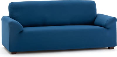 Belmarti® Bankhoes Anza - 130cm tot 160cm breed - blauw - Zachte, luxe stretchstof vormt moeiteloos naar je bank - Premium kwaliteit