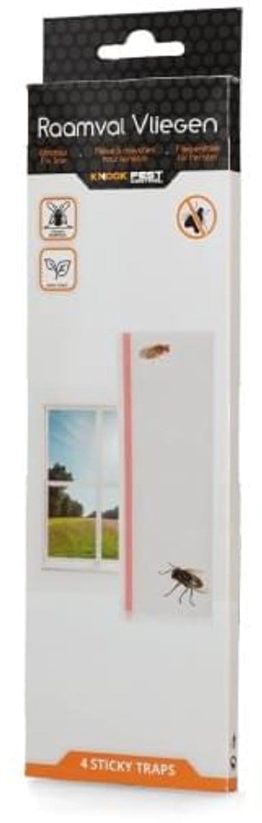 Knock Off Raamval Voor Vliegen (4 stuks) - Effectieve Insectenval - Met gratis cheatsheet