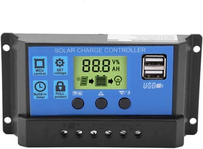 Zonnepaneel Laadregelaar met LCD Display - 12V/24V PWM voor Accu's