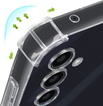 Mayaxess, Hoes Geschikt voor Samsung Galaxy A35 Silicone bumper Versterkte hoeken, Transparant