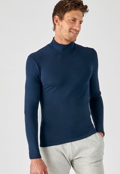 Damart - T-shirt met opstaande kraag Thermolactyl Sensitive - Heren - Blauw - (94-101) M