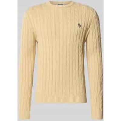 Slim fit gebreide pullover met kabelpatroon