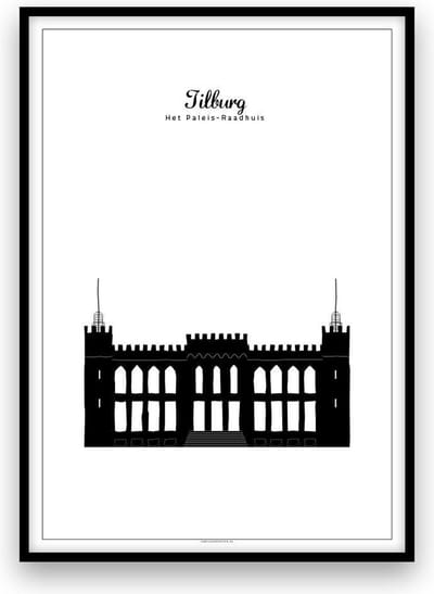Tilburg stadposter - Zwart-wit