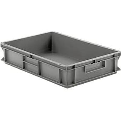 Stapelbak Eurobox serie EF 6120 - PP - L 600 x B 400 x H 120 mm - 23,3 l - gesloten wanden - gesloten handgrepen -  grijs