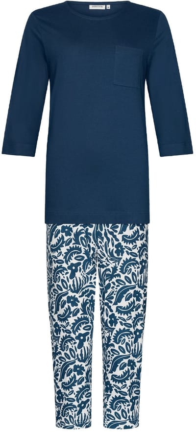 Pastunette - Blue Bloom - Pyjama - Bio Katoen - Blauw - Maat 44