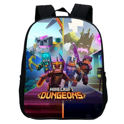 Sac d'école maternelle imprimé, Sac à dos dessin animé Minecraft 12 pouces, Léger et décontracté 12inch backpack