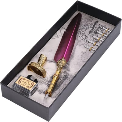 Kipveerpen Vloeiend Comfortabel Schrijven Vintage Elegantie Uitstekende Afwerking Veerpen voor donkerpaarse kleur