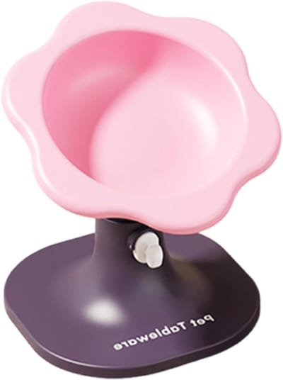 Verhoogde Voerbak - Hoge Eetbak Hond - Comfortabel Eten - Spanningsverminderend Ontwerp - 17.8 cm Hoog - Roze