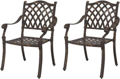 Tuinstoel 2-delig - Terrasstoel buiten - Buiten zitten - Vintage look - 56 x 55 x 925 cm - Brons