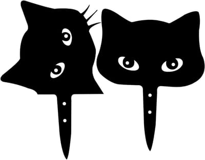 Kitten Tuinstokken - Metalen Kat Decoratie - Buiten Decoreren - Waterdicht Metaal - 23 x 184 cm - Zwart