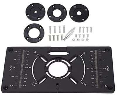 Dailygoods- Freestafelplaat Universeel - Inlegplaat - Aluminiumlegering - Multifunctie - 4 Inzetringen - 2 Meeteenheden - Freestafel