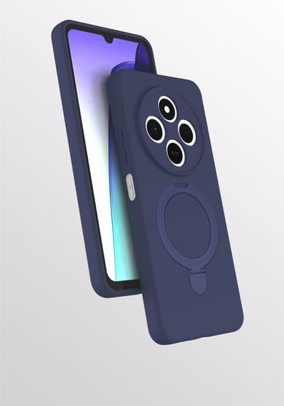 Hoesje Geschikt voor Xiaomi Redmi 17C / Redmi 14C hoesje Navy zacht siliconen - Liquid Backcover ring hoesje Geschikt voor Magsafe