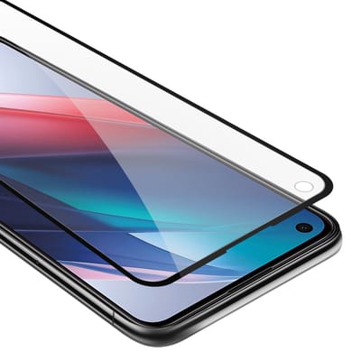 Cadorabo Screenprotector geschikt voor Oppo FIND X3 LITE Volledig scherm pantserfolie Beschermfolie in TRANSPARANT met ZWART - Gehard (Tempered) display beschermglas in 9H hardheid met 3D Touch