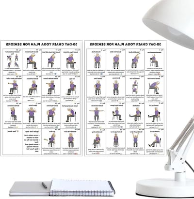 Stoelyogaposter - Zittende Fitness Poster - Thuistraining - Stapsgewijze Begeleiding - 203 x 254 cm - Niet gespecificeerd
