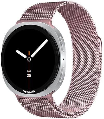 Stravo Milanese magnetisch bandje – Geschikt voor Samsung Galaxy Watch 9 (40/44mm) / Watch 8 (40/44mm) / 8 Classic (46mm) – Luxe Milanees Horlogebandje – Roze