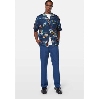 Scotch & Soda Aop Short-sleeved Relaxed-fit Tencel Shirt Abstract Island N Taglia: S | Camicie Casual Outlet | Uomo