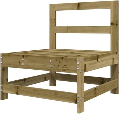 Gecheer Bank, centraal, eenpersoonsbed, tuin van grenenhout, geïmpregneerd, natuur, 62 x 62 x 70,5 cm, tuinbank van hout, outdoor sofa van hout, modulaire bank, tuinstoel voor buiten, van hout