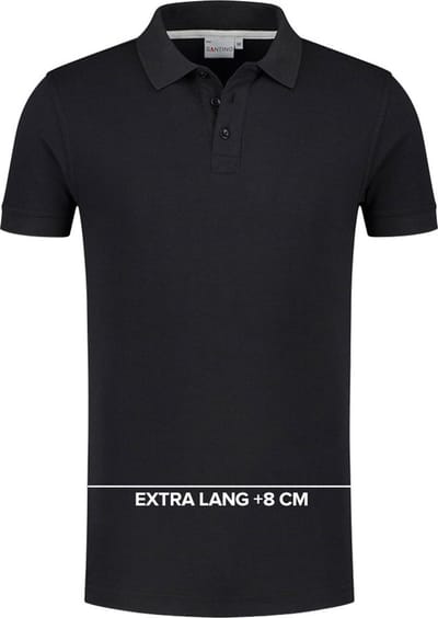 SANTINO MAX+ EXTRA LANG Poloshirt M / zwart/donker grijs