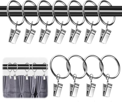 25 Stuks Gordijnringen met Clips - 32mm Binnenmaat - Ideaal voor Raamdecoratie, Douchegordijnen en Deuren