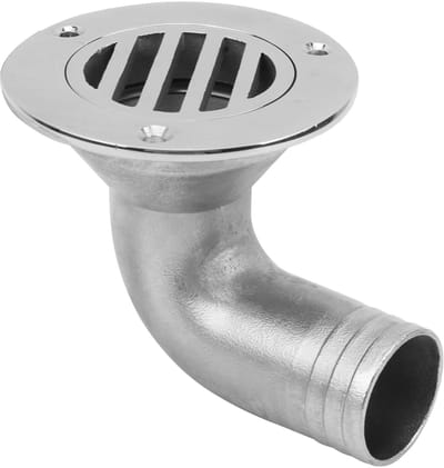 Allecto - Boot Deck Vloerafvoer - 316 Roestvrij Staal - 90 Graden Waterafvoer - Sanitair Fittings - Afvoer Scuppers - Voor Boten en Jachten