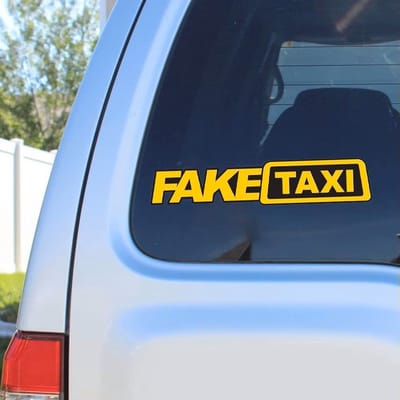 CHPN - Fake taxi sticker - Taxi sticker - Taxi - Autosticker voor nep taxi - 1 sticker - Grappige sticker voor op auto - 20CM