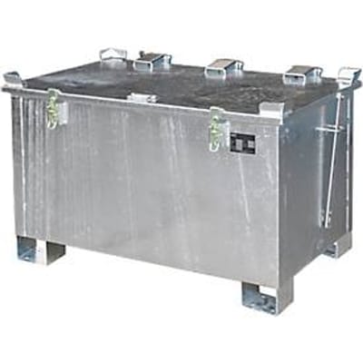 Lithium-ionen-magazijnbak LIL 220, plaatstaal, afsluitbaar deksel, 3-voudig stapelbaar, B 1200 x D 800 mm