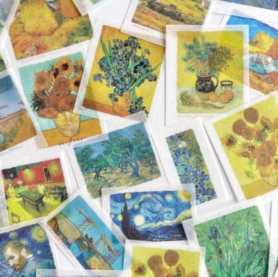 50x Washi stickers - Vincent van Gogh - Schilderijen - 15x9 cm - Bullet journal - Scrapbooking - Laptopstickers - Decoratie - Washi tape stickers - Planner - Journaling - Knutselen - DIY - Jonyx