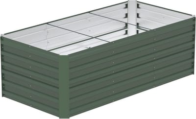 180x90x58cm Groen Metalen Bloempot voor Verhoogde Bloembedden, 975L Verzinkt Staal, Rechthoekig Plantenbed om Zelf te Bouwen, Outdoor Plantenbak voor Groenten/Bloemen/Fruit/Kruiden, NAIZY