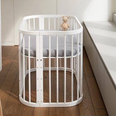 Multifunctioneel 5 in 1 Babybed / peuterbed incl. matras - Wit