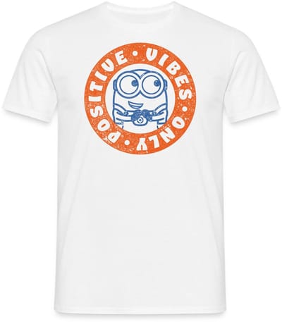 Minions Bob Positive Vibes T-Shirt Heren