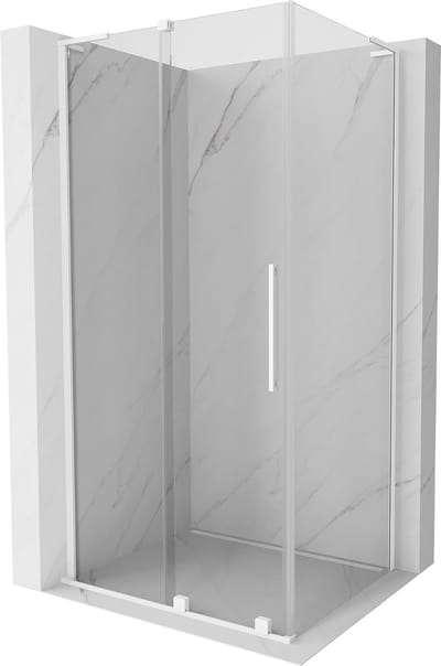Mexen Velar L schuifdeur douchecabine 90 x 70 , transparant, wit - 871-090-070-03-20