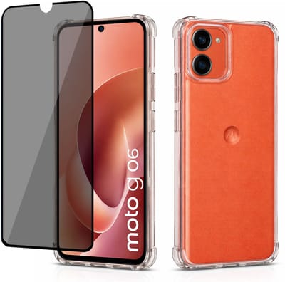 ChiGuard Hoesje & Privacy Screenprotector geschikt voor Motorola Moto G06 Hoesje Screenprotector - Privé - Gehard Glas Cover