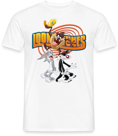 Looney Tunes Bugs Taz Tweety Sylvester T-Shirt Heren