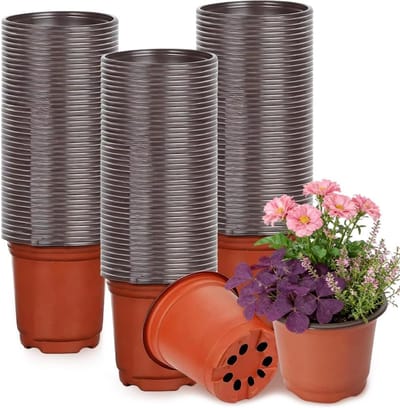 bloempotten, 150 stuks, 15 cm, tuin, kweekpotten, kunststof, multifunctioneel, praktisch, ronde plantenpot voor vetplanten, zaailingen, stekken, verplanten, plantenpotten, duurzaam