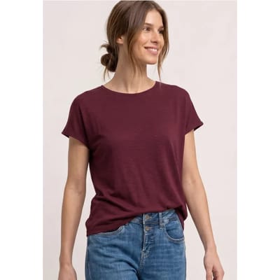 Shirt met korte mouwen en boothals