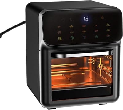 Heteluchtoven Combi - Tafeloven Airfryer - Veelzijdig Koken - Dubbele Zone Temperatuur - 15 Liter Capaciteit - Zwart