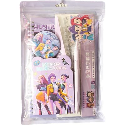 Set de Papeterie Chasseur de Démons Kpop Chaud Fournitures d'Apprentissage Pratiques Récompense Étudiante Petits Cadeaux Souvenir d'Anniversaire pour Cadeau d'Anniversaire noir