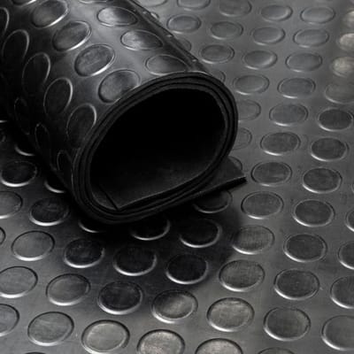Rubbermat op Rol - Noppen 3mm Zwart - Breedte 120 cm - Geurloos - Rubber loper - Per strekkende Meter