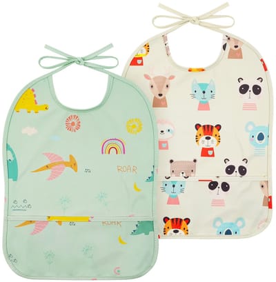 Dailygoods - HOTUT Baby Slabbetjes, Mouwloos Baby Spenen Slabbetje, U-vormig Slabbetje, Verstelbaar Uniseks Babyslabbetje, Peuter Slabbetje met Veters, voor Babyshower, Party, Groente Patroon