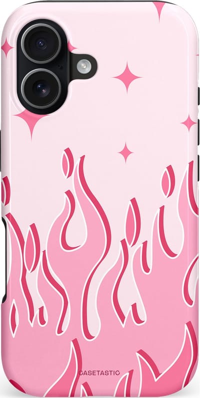 Casetastic hoesje geschikt voor Apple iPhone 17 - MagSafe - Dubbellaagse bescherming - Twinkelvuur - Fashion Case - Wit Lichtroze Koraal