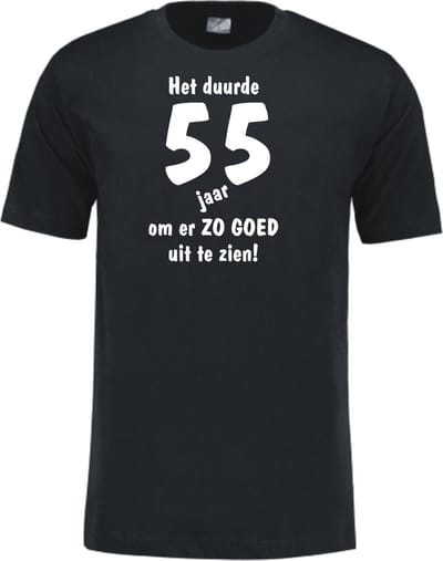 Mijncadeautje - Leeftijd T-shirt - Het duurde 55 jaar - Unisex - Zwart (maat M)