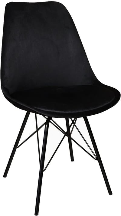 SET DEAL: 4 stuks Eetkamerstoel Viga zwart velvet eetstoel zetel