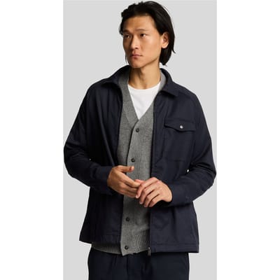 Lyle & Scott Tailored Zip Through Overshirt Dark Navy Taglia: L | Giacche leggere Outlet | Uomo | Blu