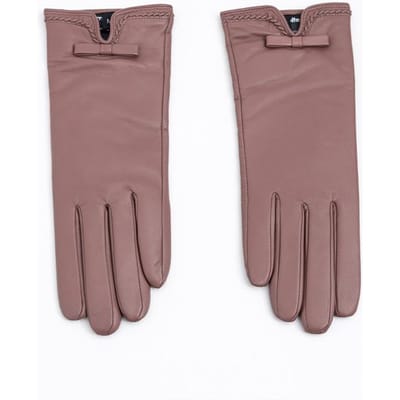 Dames Echte Leren Warme Handschoenen Vleeskleurig Modieus Forensen Strikknoopstijl Kleding Passend M code gray