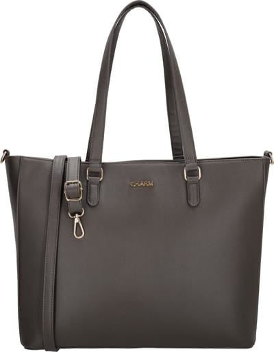 Charm London Birmingham Hand & Schoudertas Shopper 15,6 inch Laptopvak Ideale School Werk Business Tas - Tote Bag - Dames Tas - Olifant grijs