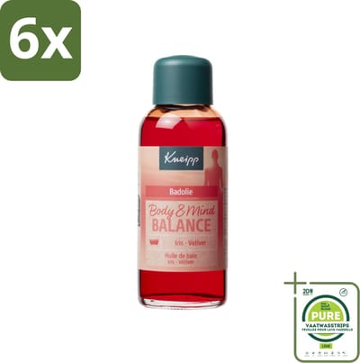 Kneipp - Badolie - Body & Mind Balance - Iris & Vetiver - 100 ml - Voordeelverpakking - 6 stuks - Badproduct - Badolie