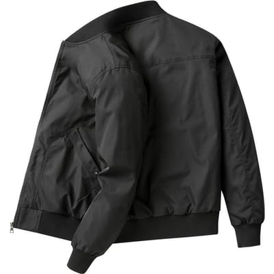 Herenjack Lente en Herfst Piloot Los Casual Grote Maat Baseballkraag Amerikaans Casual Herenjack 4XL zwart