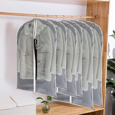Kledinghoezen - Beschermhoezen - Kleding Opbergen - Ademend Materiaal - 6 Stuks - Wit