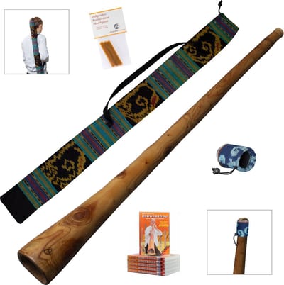 Mahonie Didgeridoo 147cm – Inclusief DVD , Draagtas, Bijenwas & Mondstukprotector